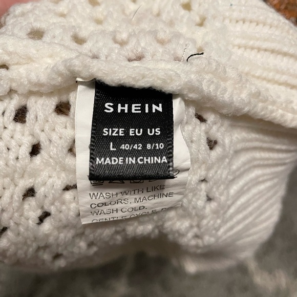 SHEIN Cream and Brown Knit Sweater - Picture 3 of 3